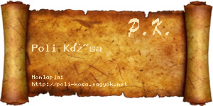 Poli Kósa névjegykártya
